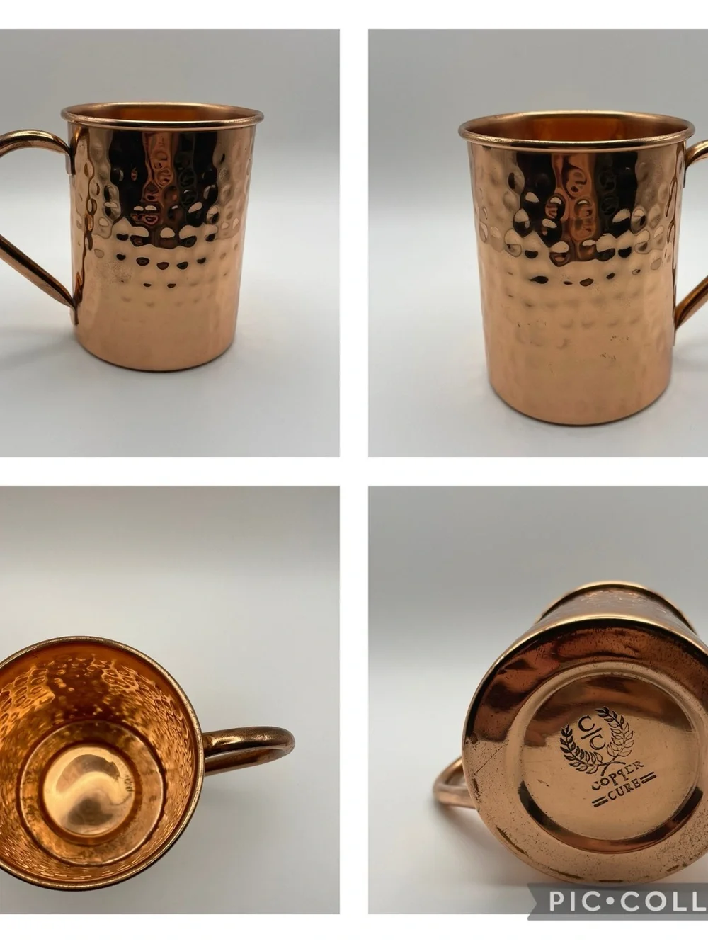 Copper Cure 100% Copper Mugs with Straws (4)